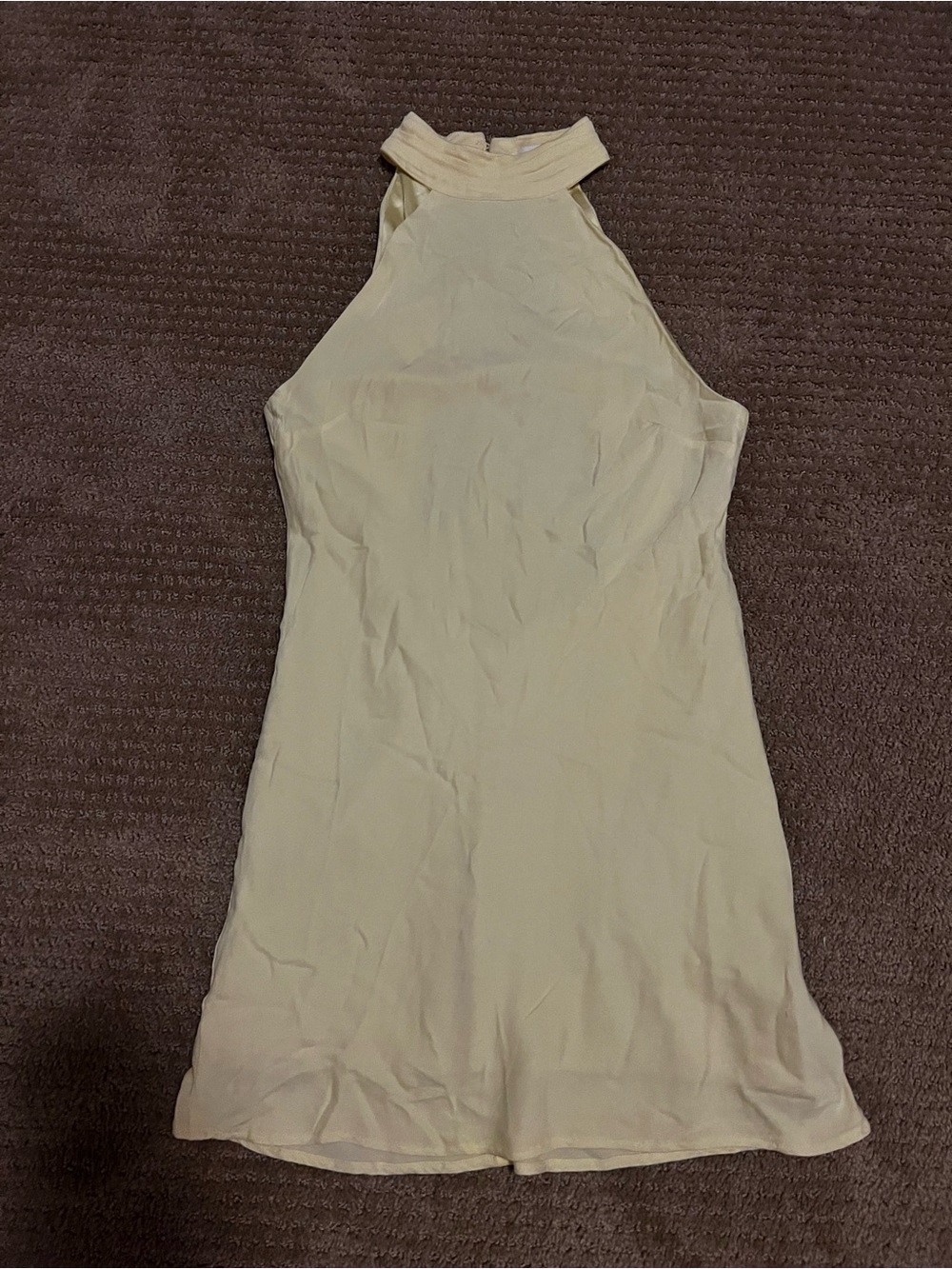 Meshki Claire Matte A Line Mini Dress - Light Yellow